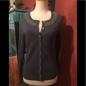 Blue/grey Cardigan with silver embellishments